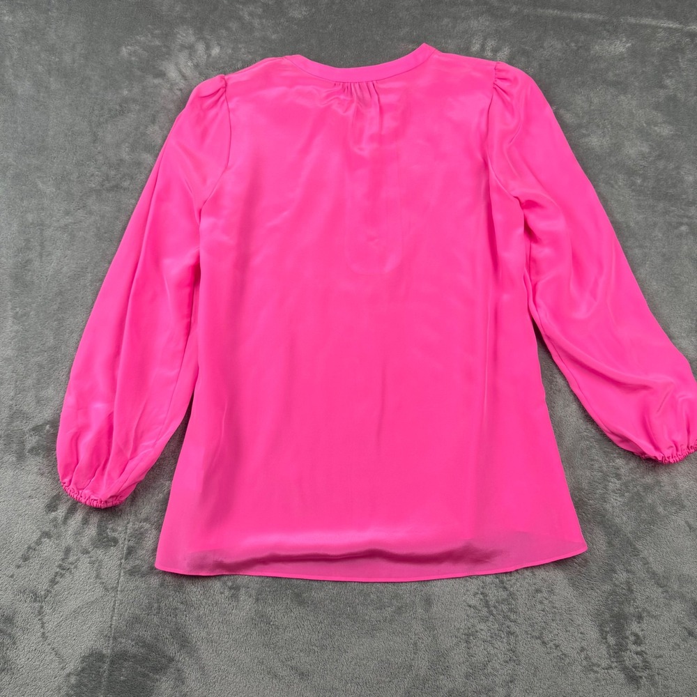 Lilly Pulitzer Size Small Lana Ray Silk Prosecco Pink Blouse Top - Picture 2 of 8